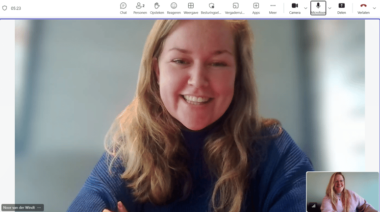 De werkdag van Noor van der Windt - online overleg
